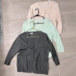 Lot (3) of size large cardigans